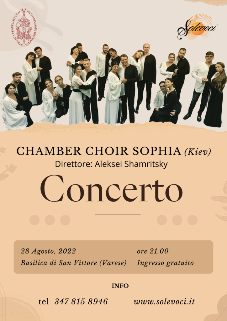 Chamber Choir Sofia in Basilica di S. Vittore – Concerto speciale del pluripremiato coro di Kiev